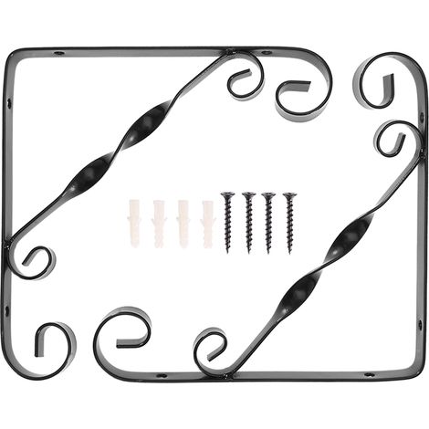 Lot de 2 Supports d'Étagère Métalliques en Forme de L, Fixation Murale Triangulaire Renforcée (1/5)