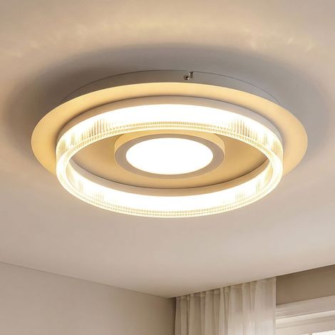 Deckenleuchte LED Deckenlampe Wohnzimmerleuchte sandfarben Esszimmerleuchte, Metall, 24W 1240lm 3000K, DxH 40x8,5 cm