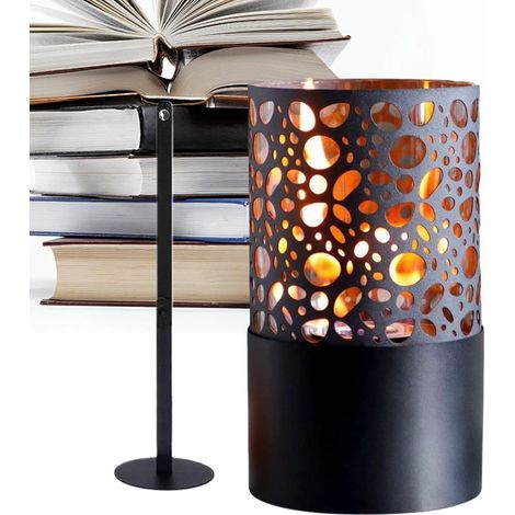 Quemador de alcohol - Decoración artística portátil de hierro de doble capa para el hogar  Lámpara de mesa con forma de chimenea, ideal para Acción de Gracias, fiestas de cumpleaños, oficinas, hogares (1/5)