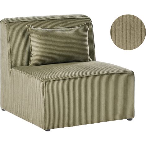 Sillón modular de pana verde oscuro asiento 1 plaza moderno Lemvig (1/5)