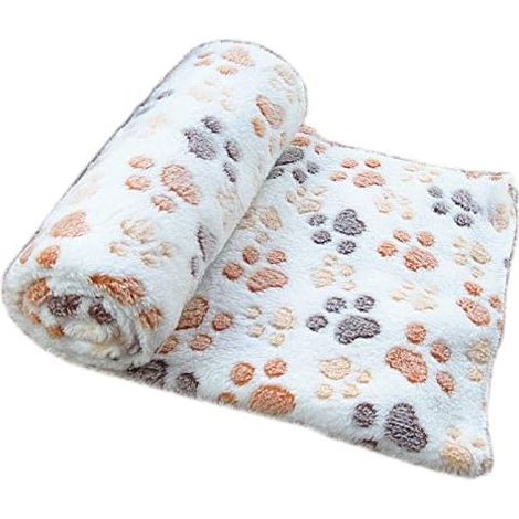 Doux chaud animal molleton couverture lit mat couverture coussin chien chiot animal Beige (57x38)cm (1/4)