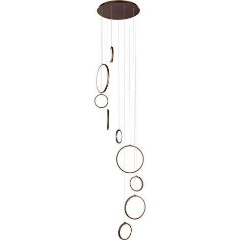QAZQA Lampada a sospensione di design bronzo scuro a 9 luci con