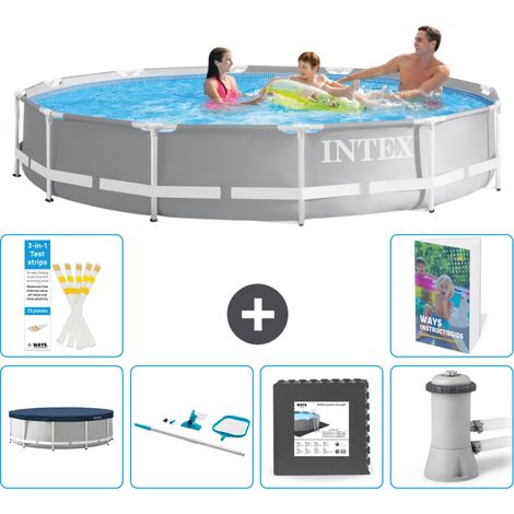 Prism Frame Pool Rund - 366x76 cm - 7-teilig S163
