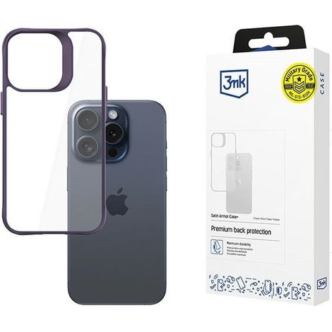 Funda para iPhone 15 Pro 3MK Satin Armor color morado