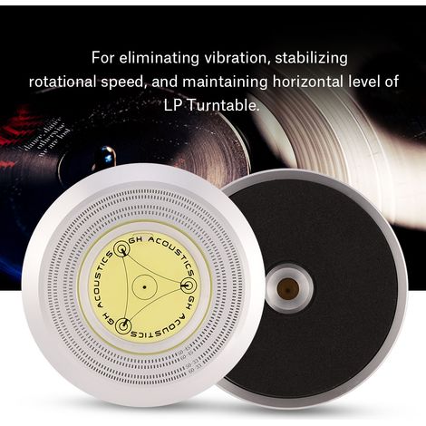 Stabilisateur de disque vinyle LP avec niveau à bulle 50/60 Hz et détection de vitesse (argenté)