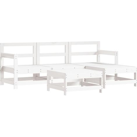 Maison Exclusive - Set Salotto da Giardino 5 pz Bianco in Legno Massello di Pino (1/5)