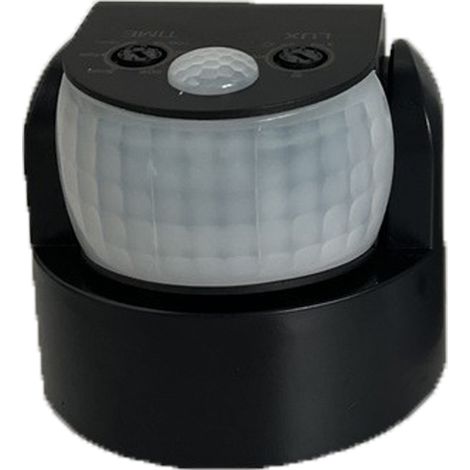 Détecteur de Mouvement extérieur IP65 orientable à 180°/360° capteur Infrarouge portée de 12m 240V Anthracite avec capteur de crépuscule