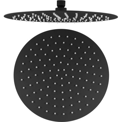 Sapho Slim - Tête de douche, diamètre 30 cm, noir mat MS573B (1/5)