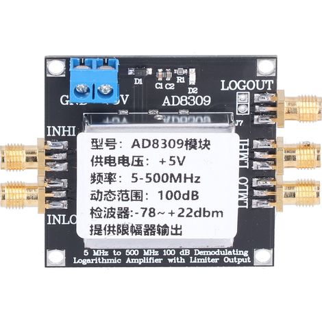 Module amplificateur logarithmique, gain de 100 dB, carte d'amplificateur SMA 5 MHz - 500 MHz pour la démodulation FSK/PSK (1/5)
