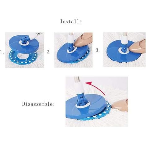 4 Pièces Tête de Balai Serpillère Spin Balai Serpillère Mop Heads Tête de balai à franges de rechange en microfibre Tête de balai (1/4)