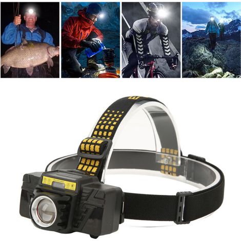 XHP50 Typ-C Teleskop-Zoom-Stirnlampe, IPX4-Ladefunktion, wasserdichte Stirnlampe mit Warnlicht, DUBUNS