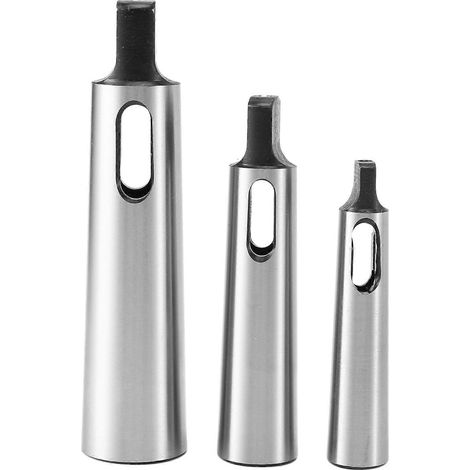 Set di 3 adattatori conici Morse da MT1 a MT2, da MT2 a MT3, da MT3 a MT4, manicotto di riduzione per mandrino da trapano per foratura (1/5)