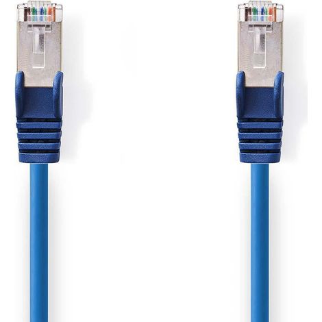 Cable de red CAT5e SF UTP RJ45 macho RJ45 macho 15 0 metros Redondo PVC Azul Bolsa de plastico