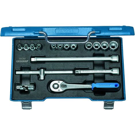 GEDORE 6239380 - Jeu de clés à douille 3/8" 17 pièces profil UD 6-19 mm , D 30 GMU-10 (1/4)