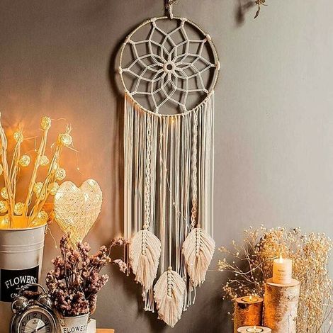 Dreamcatcher, Woven Macrame Bohemian Wall Hanging Decoration, Handmade Dreamcatcher, Large Dream Catcher Ornament, Craft Gift (1/4)