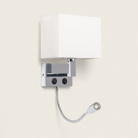 Lampada da parete LED da lettura in Metallo con Flexo Waldorf Argento
