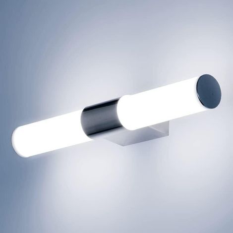 40CM Lampe Miroir LED Salle de Bain,16W Maquillage Éclairage Moderne Applique Lampe Miroir,IP65 Étanche à l'eau en Acier Inoxydable Applique Miroir Salle de Bain Décorative,880LM,Blanc Froid (1/4)