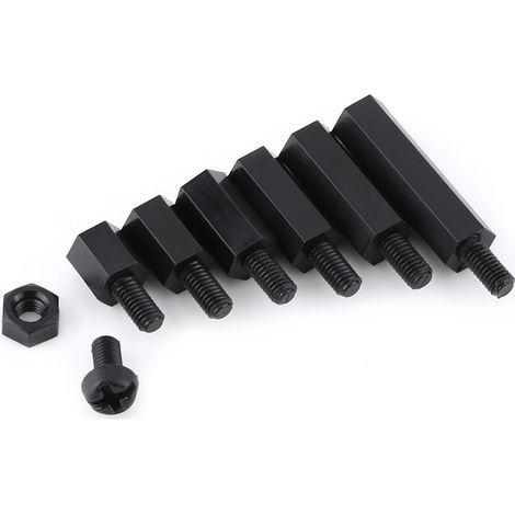 Kit 250 pièces entretoises hexagonales M3 en nylon, vis écrous adaptateurs mâles, assortiment pour montage électronique (entretoise mâle M3 type A) (1/5)