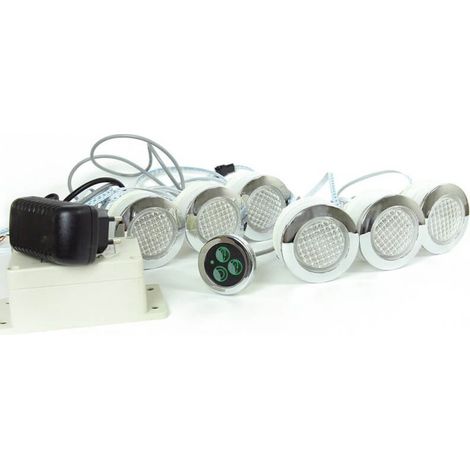 Spot encastrable étanche IP68 68mm – RGB avec bouton de contrôle – Installation facile pour douches et spas – Transformateur 12V inclus – Steamtec (1/5)