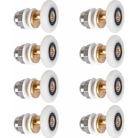 Roulette Porte Douche, Roulettes De Porte Coulissante Cabine De Douche Porte Poulies Roue De Rechange Pour Rouleau Avec Diamètre De Roues 27mm, 8 Pièces (1/5)