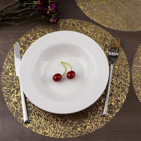 Lot de 50 Sets de Table jetables en Tulle doré avec Coussin Circuire à Paillettes dorées pour décoration de fête Branches (1/5)