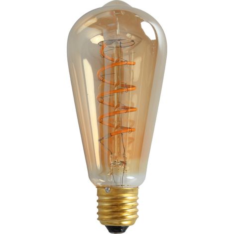 Opjet 0011804 Ampoule décorative LED E27 5W 170/190lm - filament twist - rétro Edison Ø64x140mm (1/4)