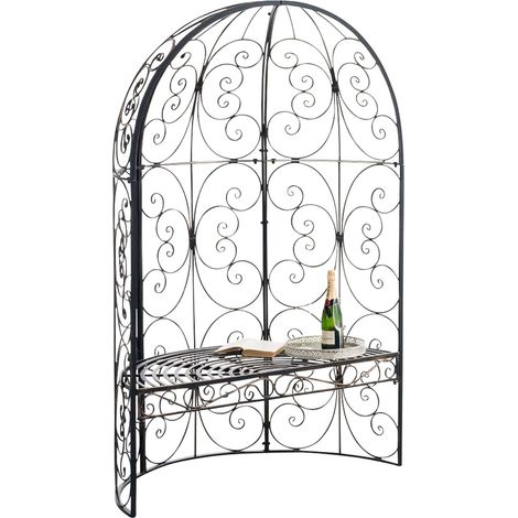 Halbpavillon Rosie mit Sitzbank bronze