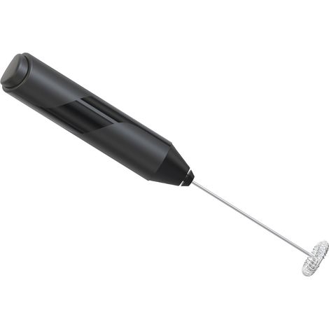 Mousseur à lait électrique portable en acier inoxydable, mini appareil à mousser pour café et chocolat chaud, noir (1/5)