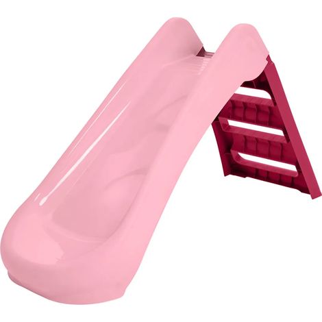 Scivolo per Bambini Pieghevole Salvaspazio a 3 Gradini in Plastica Rosa (1/4)
