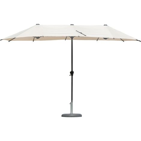 Ombrellone ecrù ovale a palo centrale e manovella 400x200 cm MALIGI HOME MG/LECCIO Ecrù (1/3)