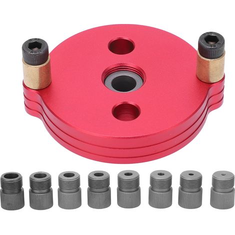 Perceuse à bois droite en alliage d'aluminium rouge avec manchon de forage de 2 à 10 mm, localisateur de trou (1/5)