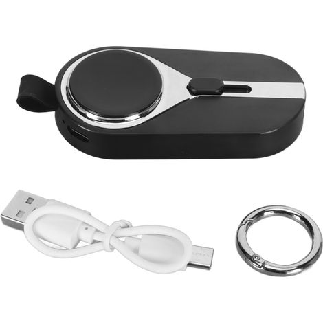 Mini bloc d’alimentation d’urgence 2 en 1 2000mAh avec porte-clés pour chargeur de montre iOS et téléphone noir (1/5)