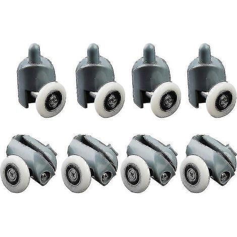 16 roulettes de rechange pour portes de douche (25 mm), roulettes individuelles, rails de porte coulissante, roulettes, poulies – 8 roulettes supérieures et 8 roulettes inférieures (1/3)