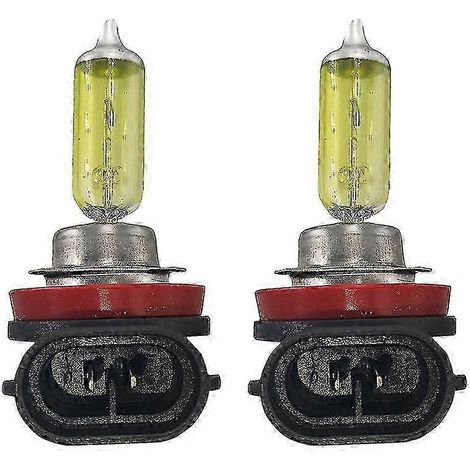2 ampoules halogènes jaunes, 2000 lumens et 100 W, aux formats H11, H8, H9, 12 V à 24 V CC, pour feux de jour à faisceau haut, en alliage AquaForge. (1/3)