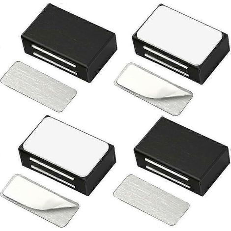 Lot de 4 loquets magnétiques puissants pour portes de placard, aimants autocollants pour tiroirs et placards compatibles avec les meubles - fermeture magnétique puissante (1/5)