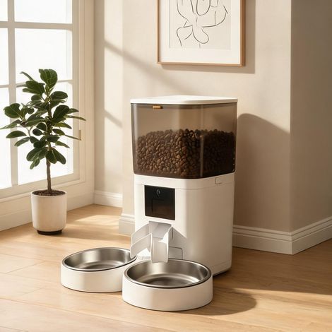 Distributeur automatique de croquettes pour chat 6L double bol (1/5)