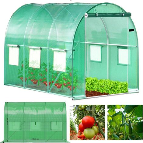Garden polytunnel greenhouse 10 m metal frame uv cover 218406843 (1/5)