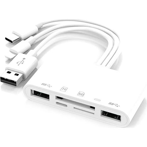 Lettore di schede USB-C/USB-A 5 in 1 e adattatore OTG – Adatto per schede SD/Micro-SD, telefoni cellulari e altri dispositivi (1/4)