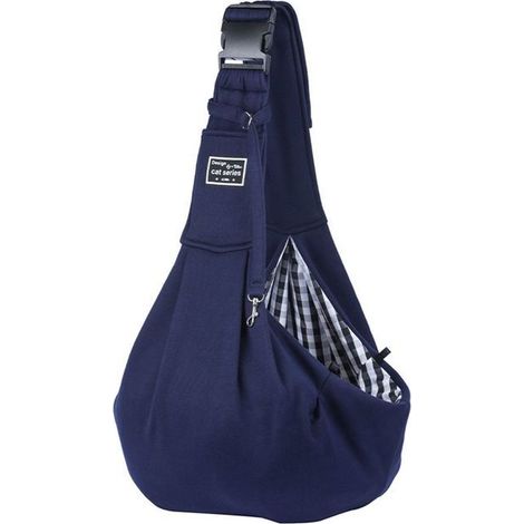 Sac de transport pour petits chiens et chats, bandoulière simple pour animaux de compagnie, bleu foncé (1/4)