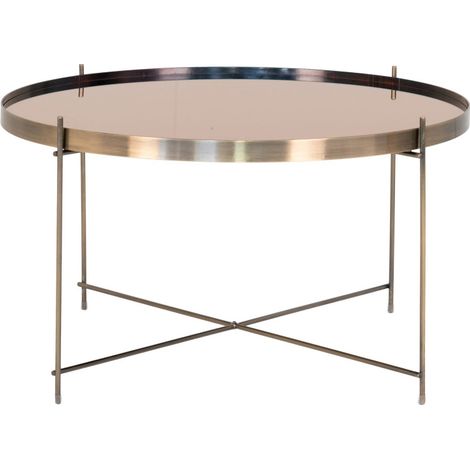 Table basse en verre et métal ø70xh40cm - Laiton - VENEZIA (1/5)