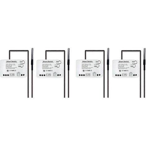 Lot de 4 interrupteurs intelligents Tuya Zigbee avec capteur de température, relais Zigbee à contact sec passif, compatibles avec Home Assistant, AC85-250V (1/5)