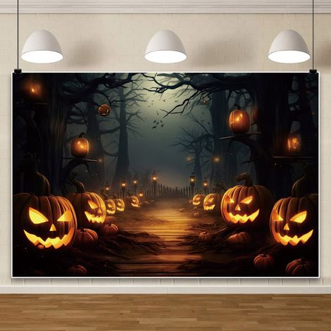 Fond d'Halloween, décoration murale haut de gamme pour une ambiance festive, bannière photo - 180 x 210 cm - Style 20