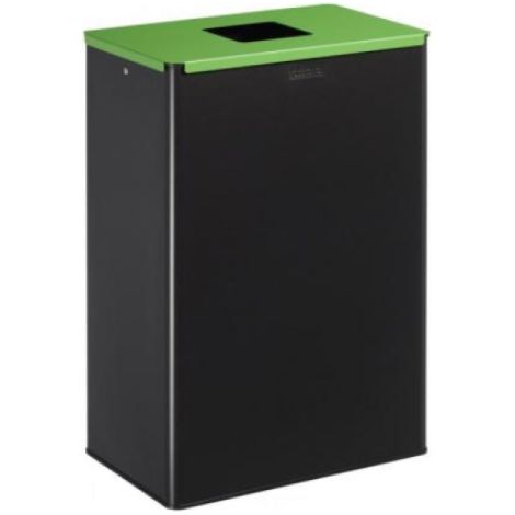 Poubelle de tri sélectif Calitri - verre - 60l - gris manganèse / vert jaune - RAL 6018 (1/3)