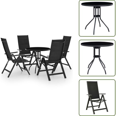 Sedie da patio - vidaXL Set da Bistrot 5 pz Nero e Antracite - Tavolo da patio