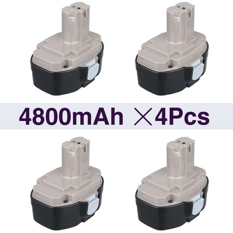4pcs 18V 4.8Ah Ni-MH Ersatz für Makita Batterie PA18 1822 1823 1834 1835 192826-5 192827-3 192829-9 193159-1 193140-2 193102-0 43 34D 4D 5026DA 5036DA 5046DA 6343D 6347D 8390D 8391D (1/5)