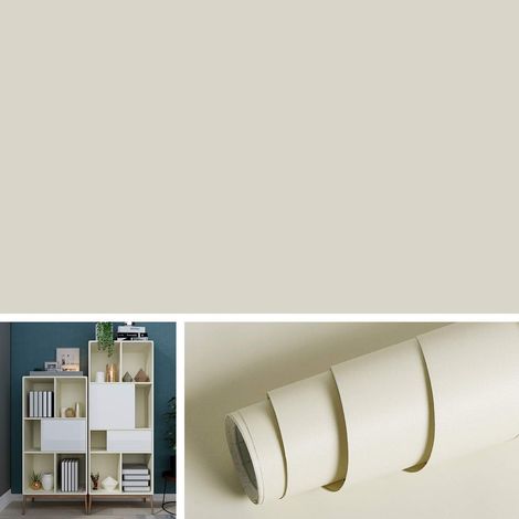 Papier Adhesif pour Meuble Beige Mat 40CMx5M Rouleau Adhesif pour Meuble Cuisine Placard Table Papier Peint Adhésif Mural Beige Chambre Salon Vinyle Adhésif Creame Film Adhesive Meubles (1/5)