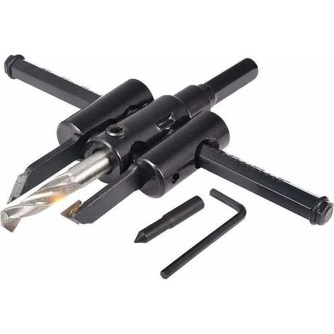 Set mit verstellbaren Kreissägen von 30 bis 120 mm, Trockenbaubohrern, Kreissägen, Lochsägen für die Holzbearbeitung, Heimwerkerwerkzeug (30-120 mm) (1/4)