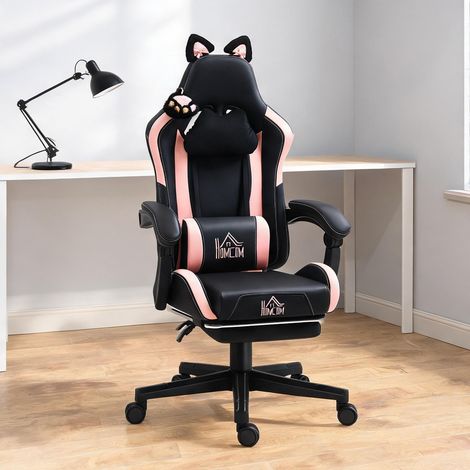 Chaise de bureau coloris noir en similicuir 65 x 62 x 124 cm (1/5)