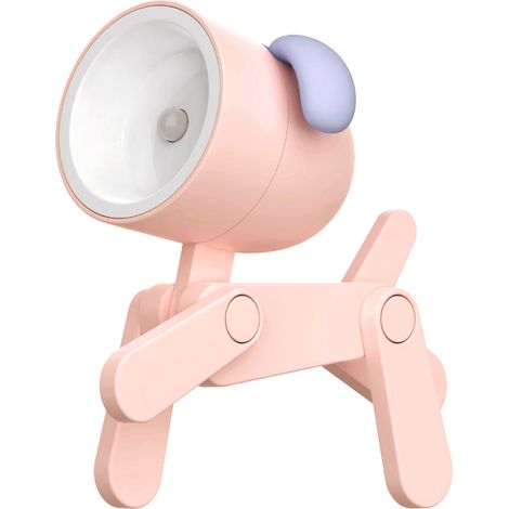 Lámpara LED infantil con forma de perro adorable y soporte para teléfono, luz nocturna portátil para dormitorio, oficina o estudio. (1/5)