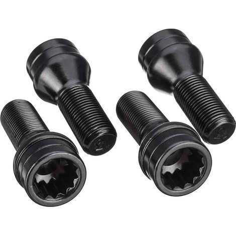 M14 X 1,25 Roue Boulons De Blocage Écrou Noir + Clé Compatible avec BMW Mini R54 R55 R56 R57 R58 R59 R60 F55 F56 F57 Compatible avec BMW 1 2 3 4 5 6 7 Series X1 3 5 6 (1/4)